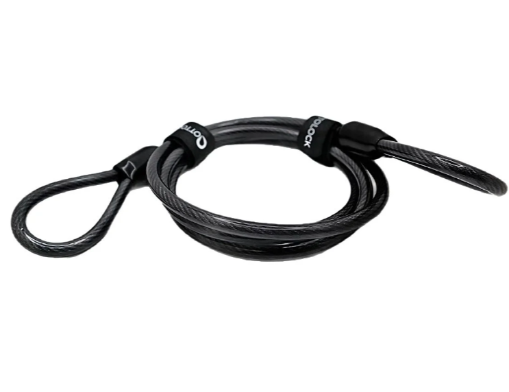 OttoLock SIDEKICK Security Cable fully coiled with both looped ends visible